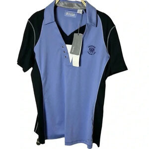 Polo golf shirt,activewear,women Blue two tone,fitted,quality,activewear,sporty